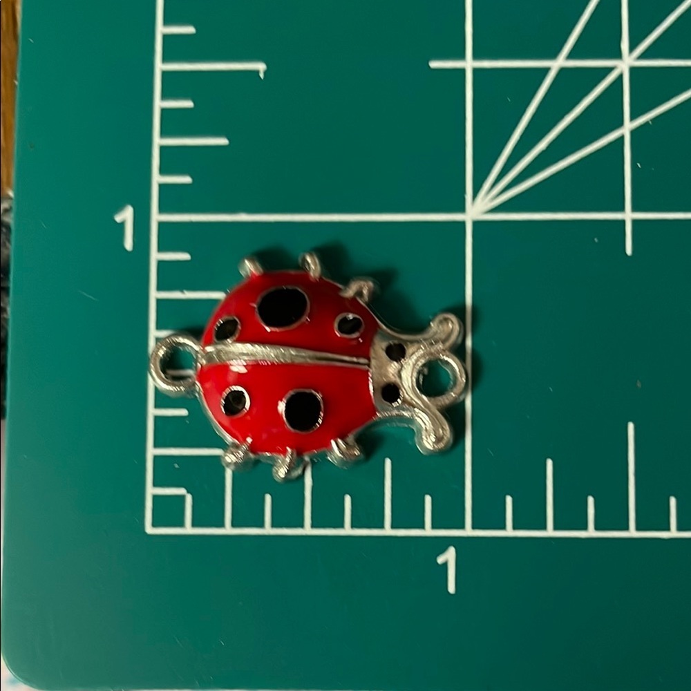 10 Red Ladybug Charm/Link